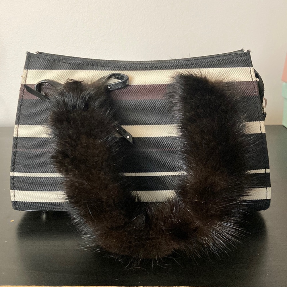 Real fur funky little handbag